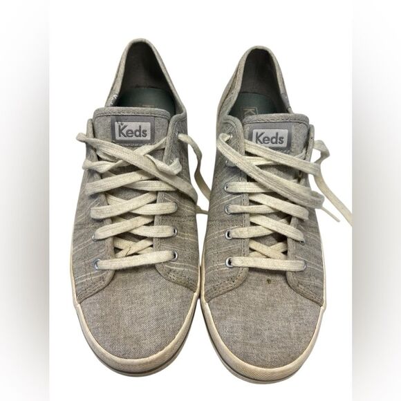 KEDS Kickstart Chambray Gray Striped Women's Sneakers. Size 9.5 - Picture 1 of 5